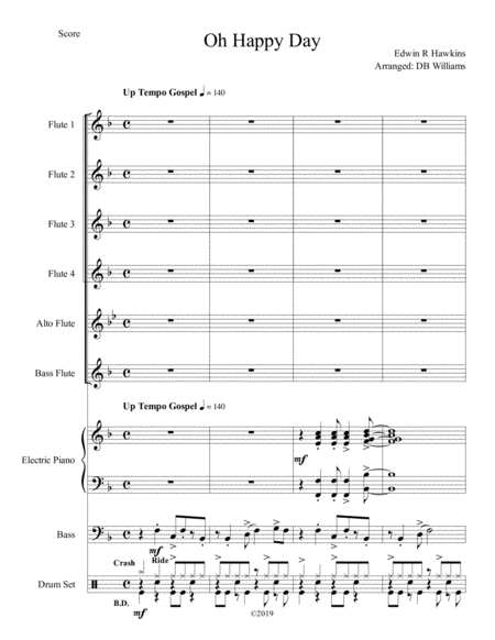 Oh Happy Day Flute Choir Sheet Music