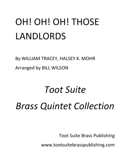 Oh Oh Oh Those Landlords Sheet Music