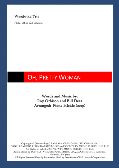 Free Sheet Music Oh Pretty Woman