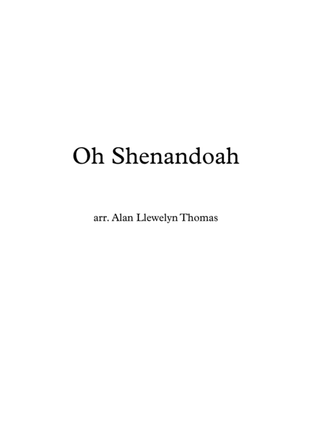 Oh Shenandoah For Low Voice Piano Sheet Music