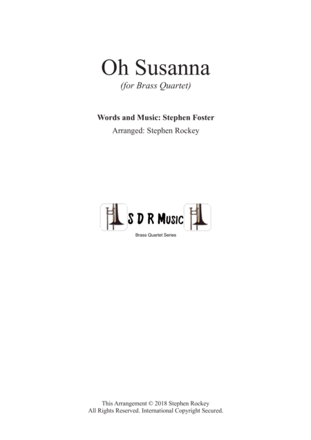 Oh Susanna For Brass Quartet Sheet Music