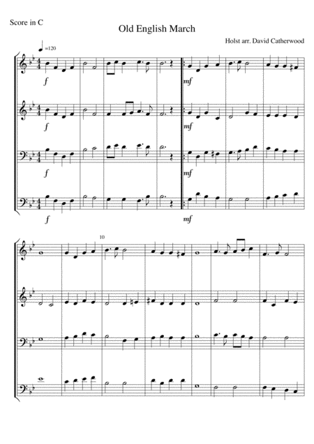 Free Sheet Music Old English March By Holst