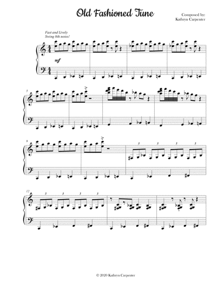 Old Fashioned Tune Sheet Music