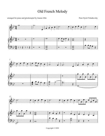 Free Sheet Music Old French Melody A Duet For Piano And Glockenspiel