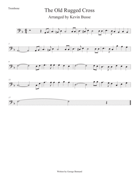 Old Rugged Cross Trombone Sheet Music