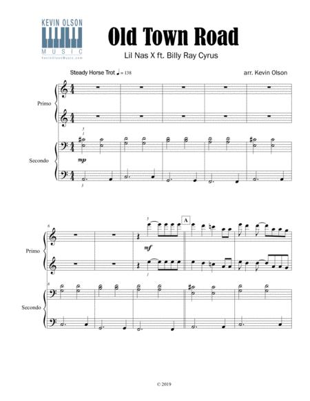 Old Town Road Piano Duet Sheet Music