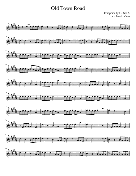 Old Town Road Violin Solo Sheet Music