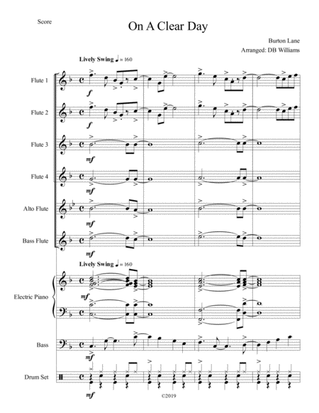 On A Clear Day Flute Choir Sheet Music