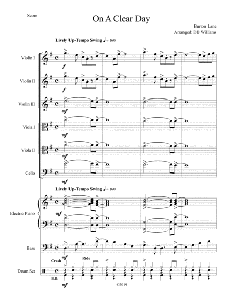 Free Sheet Music On A Clear Day String Sextet
