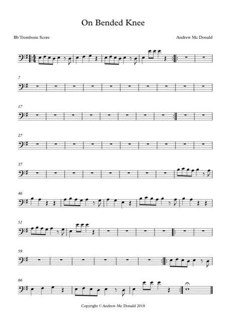 On Bended Knee Bb Trombone Score Sheet Music