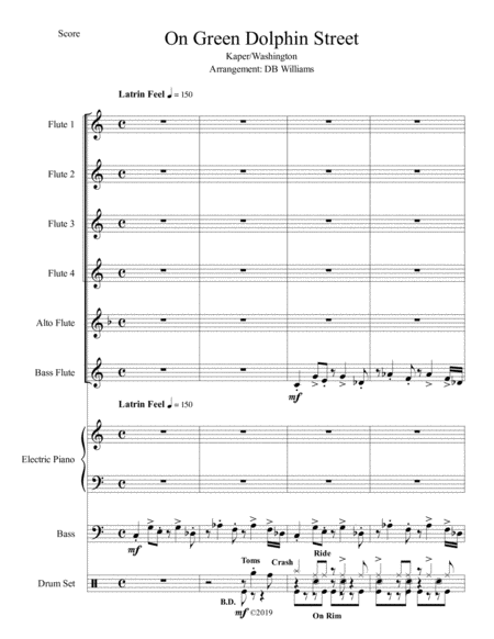 On Green Dolphin Street Flute Choir Sheet Music