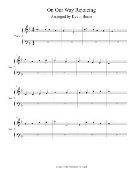 On Our Way Rejoicing Piano Sheet Music