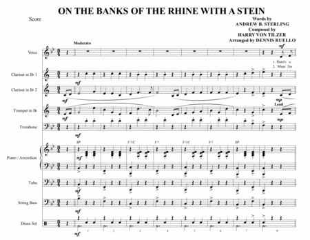 On The Banks Of The Rhine With A Stein German Band Oktoberfest Sheet Music