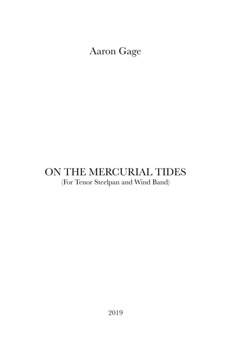 On The Mercurial Tides For Steelpan And Wind Ensemble Sheet Music