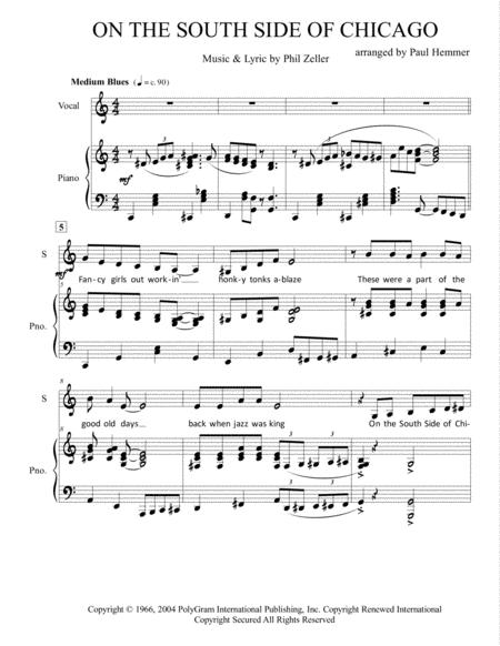 On The South Side Of Chicago Vocal Piano In C Baritone Alto Sheet Music