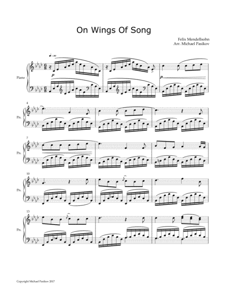 Free Sheet Music On Wings Of Song