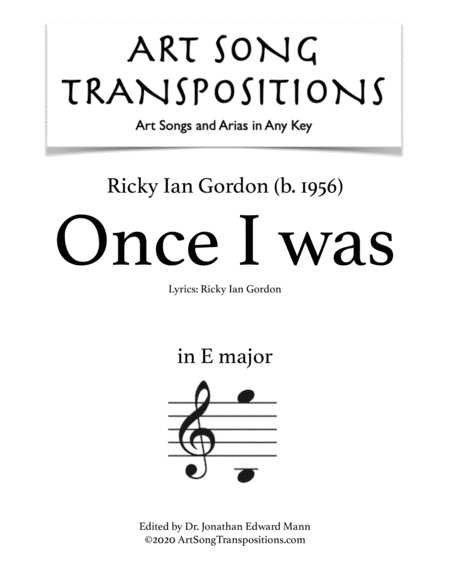 Once I Was Transposed To E Major Sheet Music