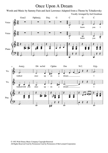 Once Upon A Dream Vocal Duet Sheet Music