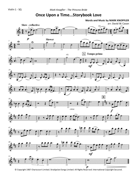 Free Sheet Music Once Upon A Time Storybook Love From The Princess Bride String Quartet