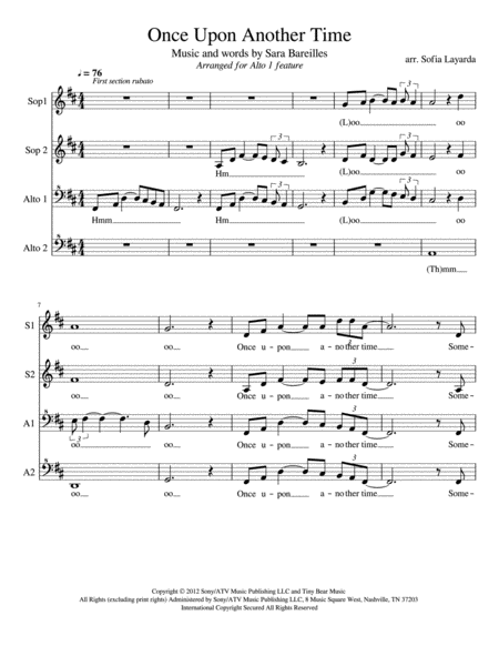 Once Upon Another Time Ssaa With Alto 1 Feature Sheet Music