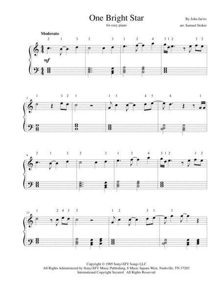 One Bright Star For Easy Piano Sheet Music