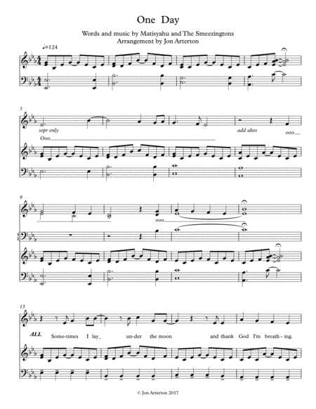 One Day Sab Chorus And Piano Sheet Music