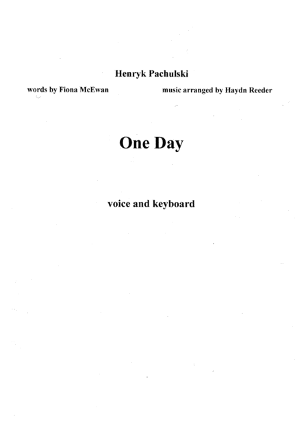 One Day Song Sheet Music