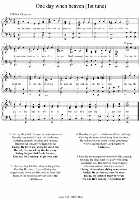 One Day When Heaven A New Tune To A Wonderful Old Hymn Sheet Music