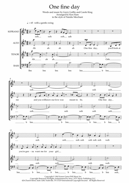 Free Sheet Music One Fine Day