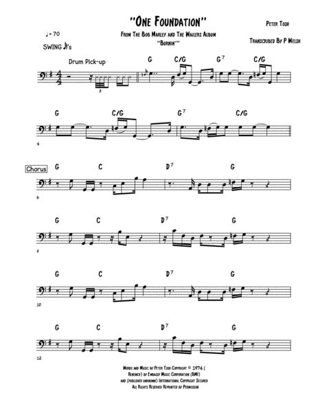 Free Sheet Music One Foundation Bass Guitar