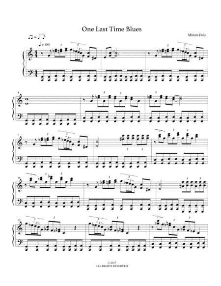 Free Sheet Music One Last Time Blues