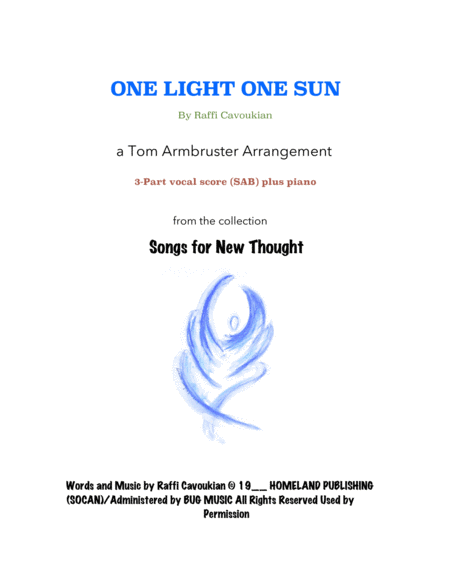 Free Sheet Music One Light One Sun