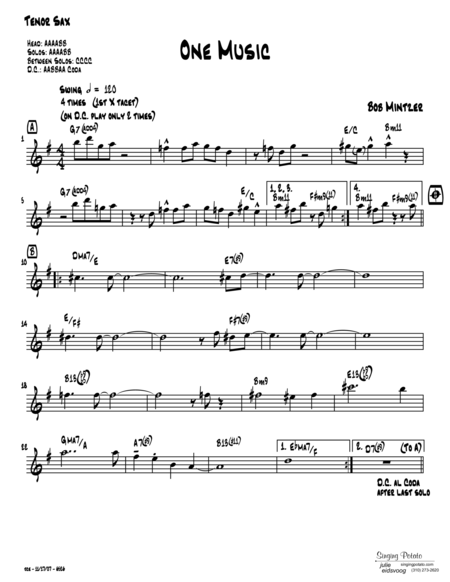 One Music Bb Sheet Music