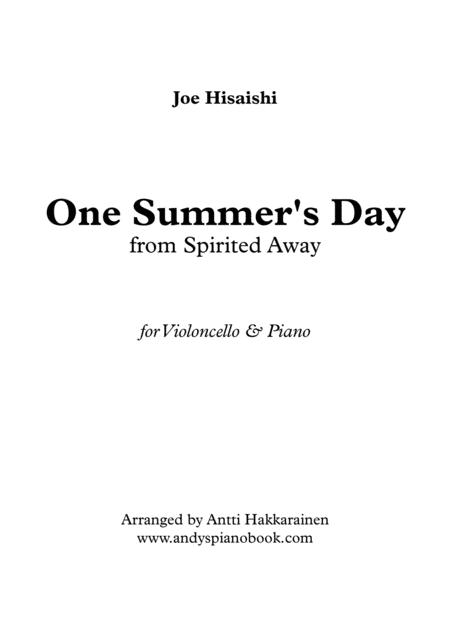 Free Sheet Music One Summer Day Cello Piano