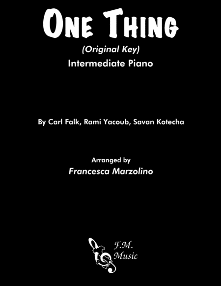 One Thing Intermediate Piano Original Key Sheet Music