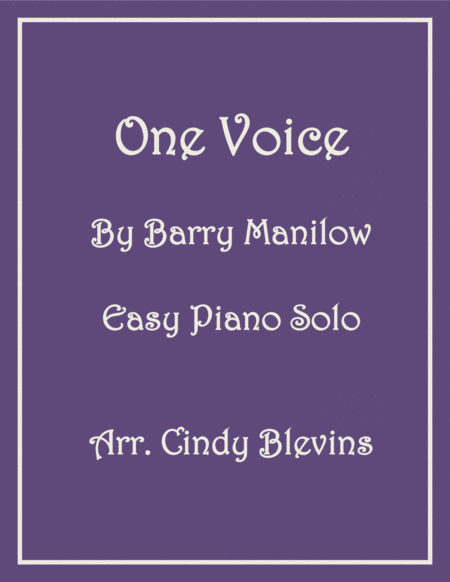 One Voice Easy Piano Solo Sheet Music