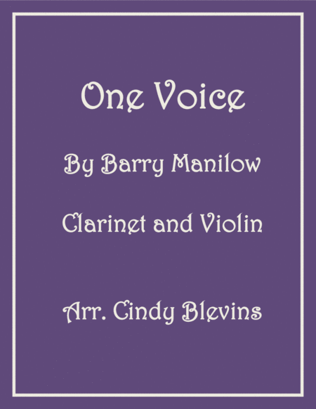 Free Sheet Music One Voice For Clarinet And Violin