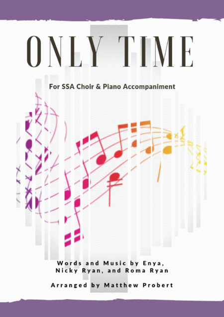 Only Time Enya For Ssa Choir Piano Accompaniment Sheet Music