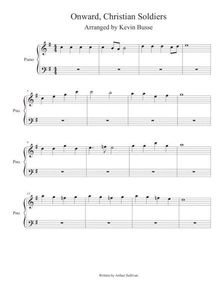 Free Sheet Music Onward Christian Soldiers Piano