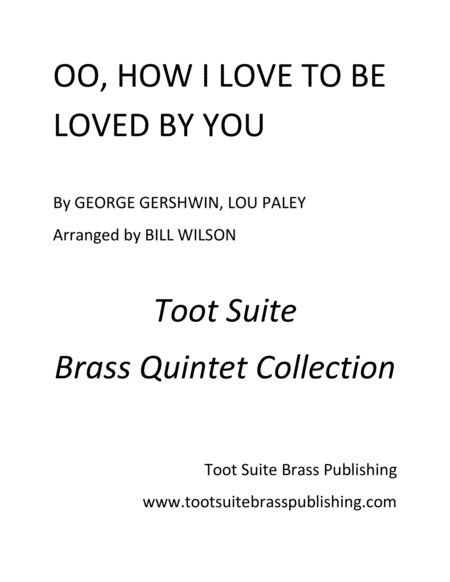 Oo How I Long To Be Loved By You Sheet Music