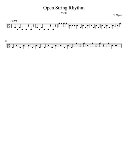 Open String Rhythm Viola Sheet Music