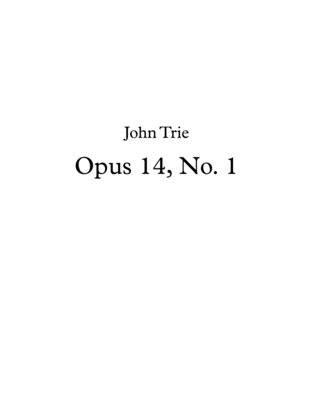 Free Sheet Music Opus 14 No 1