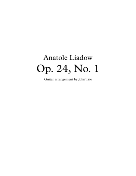 Free Sheet Music Opus 24 No 1 Tab