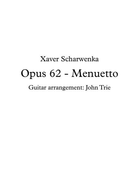 Opus 62 Menuetto Sheet Music