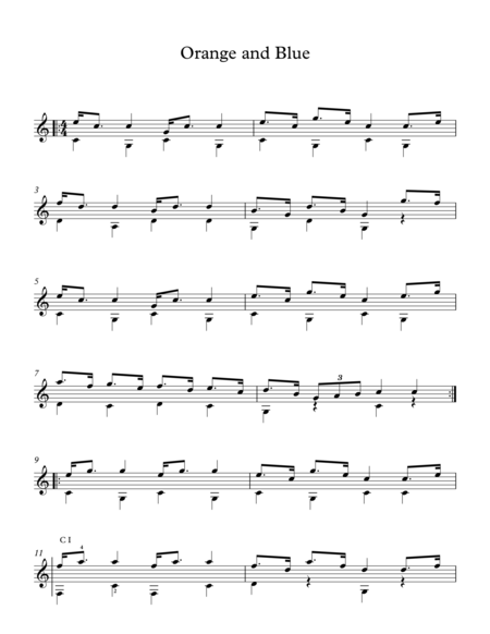 Orange And Blue Traditional Scottish Song Sheet Music