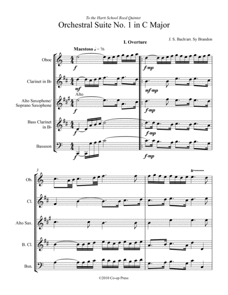 Free Sheet Music Orchestral Suite No 1 For Reed Quintet