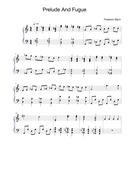 Free Sheet Music Original Prelude And Fugue