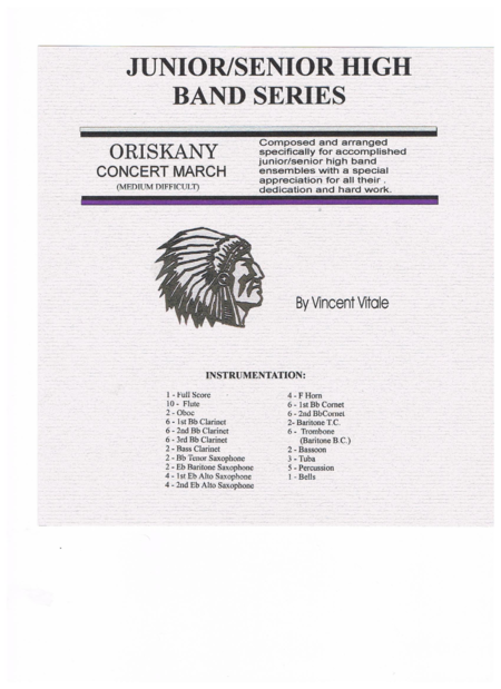 Oriskany Concert March Sheet Music