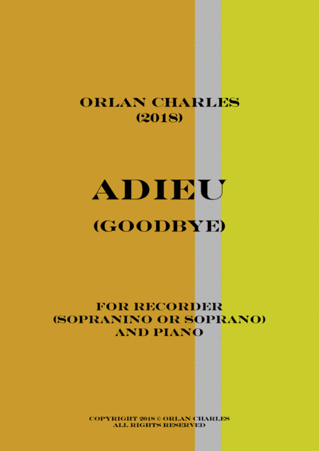 Free Sheet Music Orlan Charles Adieu Goodbye A Tribute To A Good Dog