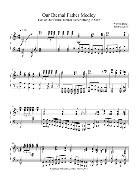 Free Sheet Music Our Eternal Father Medley